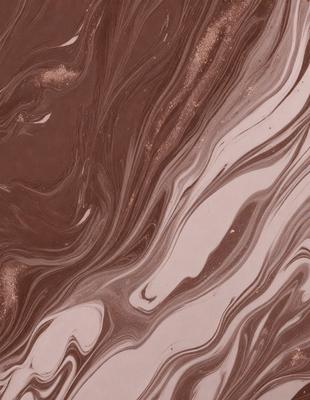 The primary subject of the image is a close-up of a chocolate-colored substance, which appears to be a chocolate-covered surface or a chocolate-flavored dessert. The setting is a table, and the visual style is a close-up, which emphasizes the rich texture and color of the chocolate. The colors and mood of the image are predominantly dark and rich, with the chocolate being the main focus and evoking a sense of indulgence and richness.