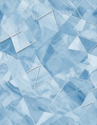 The primary subject of the image is a blue and white patterned wallpaper. The setting is a blue and white wall, and the visual style is a digital art or illustration. The dominant colors are blue and white, creating a calm and soothing atmosphere.