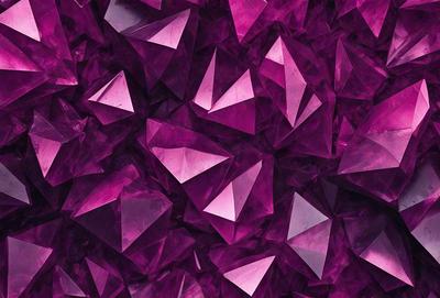 The primary subject of the image is a close-up of a purple crystal, which is the main object in the scene. The setting is a purple background, which creates a visually striking contrast with the crystal. The visual style of the image is a combination of a photo and digital art, as it appears to be a close-up of a crystal, but the background is a digital creation. The colors and mood of the image are predominantly purple, giving it a unique and artistic appearance.