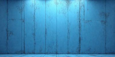 The primary subject of the image is a blue wall with a peeling paint surface. The setting is a room with a blue wall, and the visual style is a photo. The dominant colors are blue and white, and the overall atmosphere is somewhat dull and aged.
