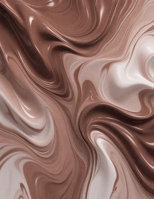 The primary subject of the image is a close-up of a chocolate-colored surface, which appears to be a chocolate-flavored dessert or a chocolate-themed wallpaper. The setting is a room with a chocolate-colored wall, and the visual style is a close-up of the chocolate surface. The colors and mood of the image are predominantly brown and rich, creating a warm and inviting atmosphere.