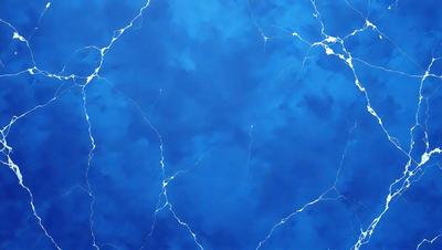 The primary subject of the image is a blue marble wall with a pattern of white streaks. The setting is a room with a blue-tinted atmosphere. The visual style is a close-up of the marble wall, showcasing its unique texture and design. The colors and mood of the image are predominantly blue, creating a calm and serene environment.