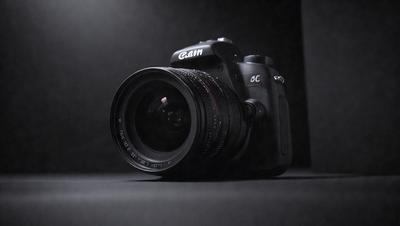 Primary subject: A black and white photo of a camera.

Setting/background: A dark background.

Visual style: A black and white photo.

Colors and mood: The image is black and white, giving it a classic and timeless feel.