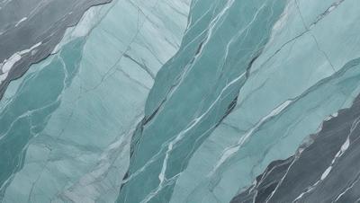 The primary subject of the image is a large, blue, marbled stone wall. The setting is a rocky, natural environment, with the stone wall as the main focus. The visual style is a combination of a photo and a drawing, creating a unique and artistic representation of the stone wall. The dominant colors are blue and gray, giving the image a cool and natural atmosphere.
