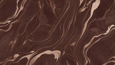 The primary subject of the image is a brown marble-like surface with a pattern of swirls and curves. The setting is a close-up of the marble, showcasing its intricate design. The visual style is a realistic representation of the marble, capturing its natural texture and patterns. The colors and mood of the image are warm and earthy, with the brown marble being the dominant color.