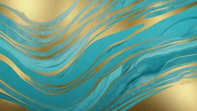 The primary subject of the image is a blue and gold water-like pattern. The setting is a blue and gold background, which creates a visually appealing contrast with the main subject. The visual style of the image is a combination of digital art and illustration, giving it a unique and artistic appearance. The dominant colors in the image are blue and gold, creating a serene and calming atmosphere.