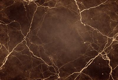 The primary subject of the image is a large, round, brown marble tile. The setting is a brown marble wall, which serves as the background. The visual style is a close-up of the marble tile, showcasing its texture and details. The colors and mood of the image are warm and earthy, with the brown marble tile being the dominant color.