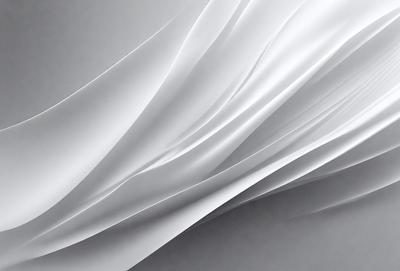 The primary subject of the image is a large sheet of white paper. The paper is folded and twisted, creating a visually interesting and artistic display. The setting is a gray background, which contrasts with the white paper, emphasizing its texture and folds. The visual style is a combination of digital art and illustration, as the paper appears to be manipulated and arranged in a creative manner. The colors and mood of the image are predominantly neutral, with the white paper being the main focus, and the gray background providing a subtle contrast.