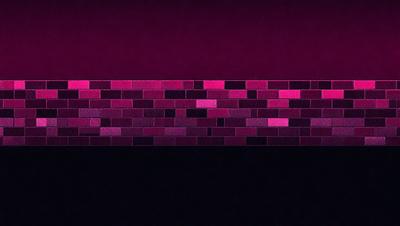 The primary subject of the image is a brick wall with a pink hue. The setting is a dark room, and the visual style appears to be a digital art or illustration. The dominant colors are pink and purple, creating a moody and artistic atmosphere.