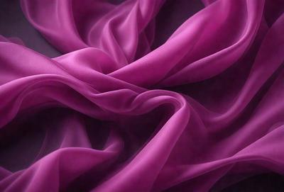 The primary subject of the image is a purple fabric, which is the main object, scene, or focus of the image. The setting or background consists of a dark background, which contrasts with the purple fabric. The visual style of the image is a close-up of the purple fabric, showcasing its texture and details. The colors and mood of the image are predominantly purple, creating a sense of elegance and sophistication.