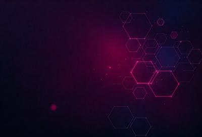 The primary subject of the image is a purple background with a geometric pattern. The setting is a dark, purple-toned environment, which creates a moody atmosphere. The visual style is a combination of digital art and illustration, as the geometric pattern is created using a digital medium. The dominant colors are purple and pink, which contribute to the overall mood of the image.