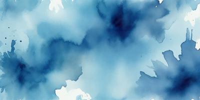 The primary subject of the image is a blue and white painting of a cloudy sky. The setting is a cloudy sky, and the visual style is a painting. The dominant colors are blue and white, creating a calm and serene atmosphere.