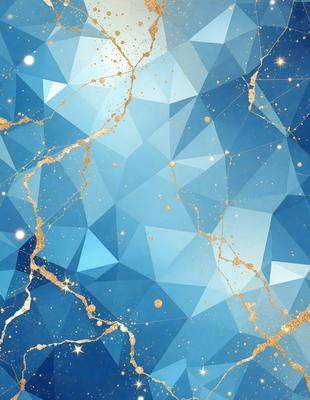 The primary subject of the image is a blue and gold patterned wallpaper. The setting is a blue and gold wallpapered room, which creates a visually appealing and luxurious atmosphere. The visual style is a digital art or illustration, as the pattern is intricate and well-defined. The colors and mood of the image are predominantly blue and gold, giving it a warm and inviting feel.