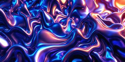 The primary subject of the image is a close-up of a blue, purple, and orange patterned surface. The setting appears to be a swirling, flowing pattern, possibly resembling a waterfall or a swirling liquid. The visual style of the image is a combination of digital art and illustration, creating a vibrant and dynamic scene. The dominant colors in the image are blue, purple, and orange, which contribute to a lively and energetic atmosphere.