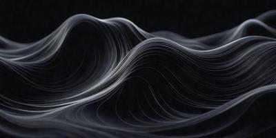 The primary subject of the image is a large, curved, and wavy structure, which appears to be a smoke or steam formation. The setting is a dark background, which contrasts with the smoke or steam, creating a dramatic visual effect. The visual style of the image is a combination of photo and digital art, as it captures the intricate details of the smoke or steam formation. The colors and mood of the image are predominantly dark and moody, with the smoke or steam taking center stage and creating a sense of depth and movement.