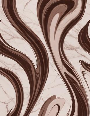 The primary subject of the image is a marble wall with a brown and white pattern. The setting is a room with a marble floor. The visual style is a combination of a photo and digital art, creating a unique and intricate design. The dominant colors are brown and white, giving the wall a sophisticated and elegant appearance.
