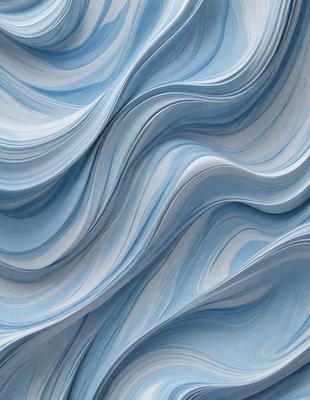 The primary subject of the image is a blue and white wave pattern, which appears to be a digital art or illustration. The setting is a blue background, and the visual style is a combination of digital art and a pattern. The dominant colors are blue and white, creating a calm and soothing atmosphere.