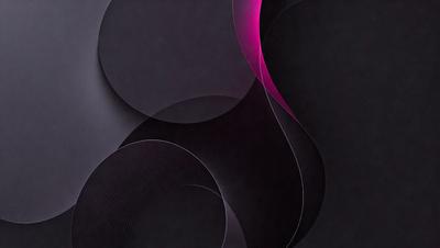 The primary subject of the image is a black and white artistic design featuring a series of circles and lines. The setting is a dark background, which contrasts with the artwork. The visual style is a combination of digital art and illustration, creating a unique and intriguing pattern. The dominant colors are black and white, with the artwork having a somewhat moody atmosphere.