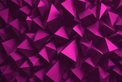 The primary subject of the image is a large, pink, geometric pattern. The pattern is composed of many small triangles, creating a visually striking and unique design. The setting is a purple background, which complements the pink pattern and adds to the overall aesthetic of the image. The visual style of the image is a combination of digital art and illustration, as it showcases the intricate details of the pattern while maintaining a cohesive and harmonious design. The colors and mood of the image are predominantly pink and purple, creating a warm and inviting atmosphere.