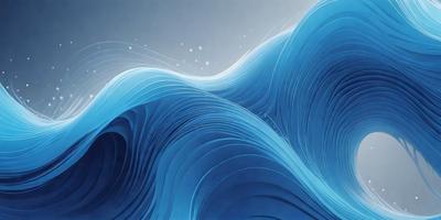 The primary subject of the image is a large, blue wave with a white and blue background. The wave is depicted in a digital art style, giving it a modern and dynamic appearance. The colors and mood of the image are predominantly blue, creating a sense of calmness and tranquility.