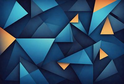 The primary subject of the image is a blue and black geometric pattern. The setting is a dark blue background, and the visual style appears to be a digital art or illustration. The dominant colors are blue and black, creating a moody and artistic atmosphere.