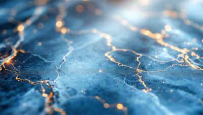 Primary subject: Lights
Setting/background: Blue sky
Visual style: Digital art
Colors and mood: Blue and yellow