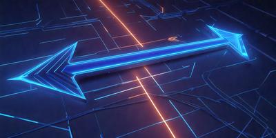 The primary subject of the image is a blue light sword, which is the main object in the scene. The setting is a blue and orange grid, which serves as the backdrop for the sword. The visual style of the image is digital art, as it appears to be a digital illustration or drawing. The dominant colors in the image are blue and orange, creating a vibrant and energetic atmosphere.