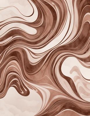 The primary subject of the image is a brown and white patterned wallpaper. The setting is a room with a brown and white wallpapered wall. The visual style is a patterned wallpaper, which gives the room a unique and artistic appearance. The dominant colors are brown and white, creating a warm and earthy atmosphere.
