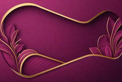 The primary subject of the image is a purple background with a gold design. The setting is a wall, and the visual style is a combination of digital art and illustration. The dominant colors are purple and gold, creating a sophisticated and elegant atmosphere.