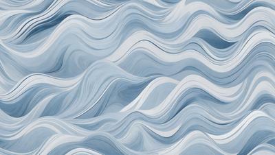 The primary subject of the image is a blue and white ocean wave. The setting is the ocean, with the wave being the main focus of the image. The visual style is a digital art or illustration, as the wave is depicted in a detailed and artistic manner. The dominant colors are blue and white, creating a serene and calming atmosphere.