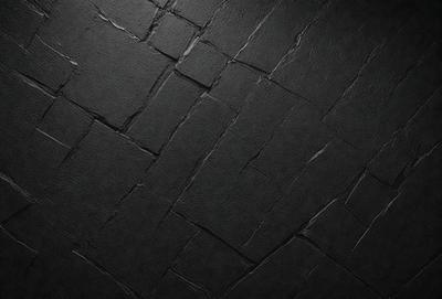The primary subject of the image is a black and white brick wall. The setting is a dark room, and the visual style is a close-up of the brick wall. The colors and mood of the image are predominantly dark and moody, with the black and white color scheme adding to the atmosphere.