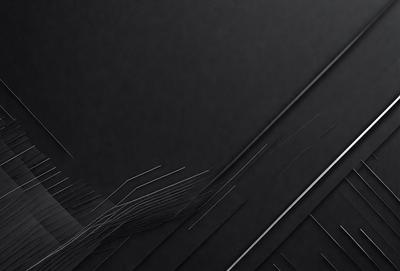 The primary subject of the image is a black background with a pattern of lines and shapes. The setting is a dark room, and the visual style appears to be a combination of digital art and illustration. The dominant colors are black and white, creating a mood of simplicity and elegance.