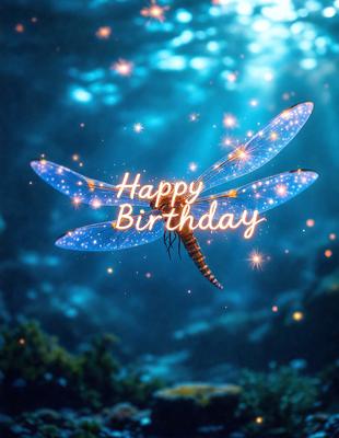 The primary subject of the image is a dragon, which is the main object, scene, or focus of the image. The dragon is flying in a blue ocean, creating a serene and magical atmosphere. The visual style of the image is digital art, as it is a well-crafted and detailed illustration. The colors and mood of the image are predominantly blue, which adds to the calming and enchanting ambiance.