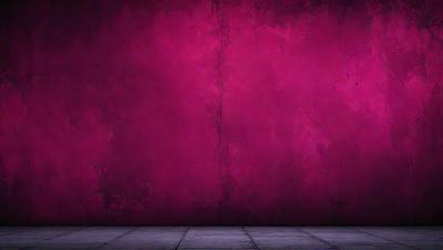 The primary subject of the image is a red wall with a pinkish hue. The setting is a room with a concrete floor. The visual style is a digital art, illustration, or drawing. The dominant colors are red and pink, creating a warm and vibrant atmosphere.