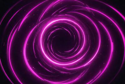 The primary subject of the image is a purple spiral, which appears to be a swirling pattern or a vortex. The setting is a dark background, which contrasts with the bright purple color of the spiral. The visual style of the image is a combination of digital art and illustration, creating a unique and eye-catching design. The colors and mood of the image are predominantly purple, giving it a mysterious and captivating appearance.