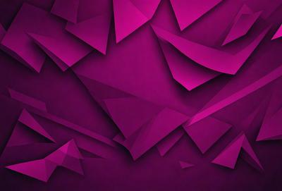 The primary subject of the image is a purple wall with a pattern of triangles. The setting is a room with a purple background. The visual style is a combination of digital art and illustration. The dominant colors are purple and pink, creating a warm and inviting atmosphere.