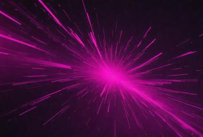 The primary subject of the image is a bright pink light or explosion, which appears to be a digital art or illustration. The setting is a dark background, which contrasts with the bright pink light. The visual style gives the impression of a futuristic or space-themed scene. The colors and mood of the image are predominantly pink, creating a vibrant and energetic atmosphere.