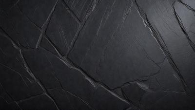 The primary subject of the image is a black stone wall. The setting is a dark room, and the visual style is a close-up of the stone wall. The colors and mood of the image are predominantly dark, with the black stone wall being the main focus.