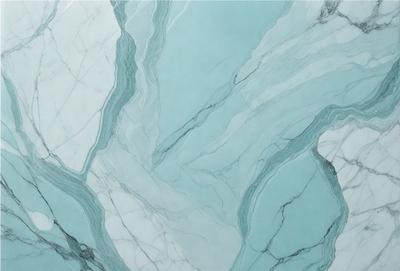 The primary subject of the image is a marble tile with a blue and white color scheme. The setting is a bathroom, as indicated by the presence of the marble tile. The visual style is a close-up of the tile, showcasing its intricate design and texture. The colors and mood of the image are predominantly blue and white, creating a clean and elegant atmosphere.