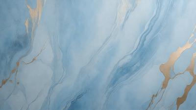 The primary subject of the image is a blue and white marble wall. The setting is a room with a blue and white marble wall, which serves as the background. The visual style is a photo of the marble wall, showcasing its unique texture and design. The colors and mood of the image are predominantly blue and white, creating a calm and elegant atmosphere.