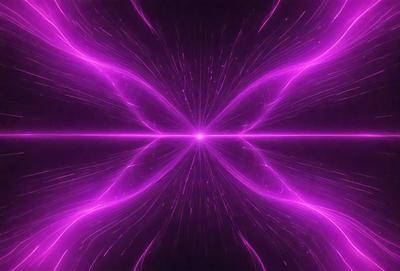 The primary subject of the image is a purple light, which appears to be a neon light or a purple laser beam. The light is shining through a purple tunnel, creating a visually striking scene. The setting is a dark background, which contrasts with the bright purple light. The visual style of the image is a combination of a photo and a digital art or illustration, as the purple light appears to be a digital creation. The colors and mood of the image are predominantly purple, creating a sense of depth and intrigue.