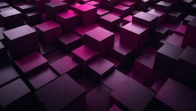The primary subject of the image is a purple and black checkered pattern. The setting is a dark room with a purple background. The visual style is a digital art or illustration, creating a unique and intriguing pattern. The dominant colors are purple and black, giving the image a bold and striking appearance.