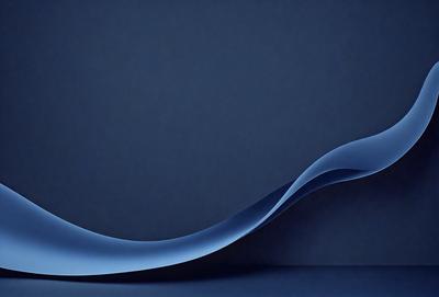 The primary subject of the image is a blue, curved, and wavy design. The setting is a dark blue background, which contrasts with the blue design. The visual style appears to be a digital art or illustration, as it is a smooth and curved line. The colors and mood of the image are predominantly blue, creating a calm and serene atmosphere.