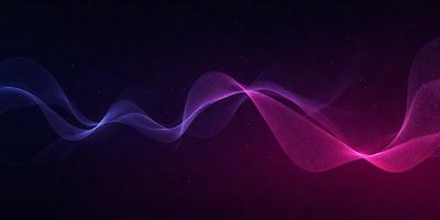 The primary subject of the image is a purple and pink wave-like pattern. The setting is a dark background, which contrasts with the vibrant colors of the wave. The visual style appears to be a digital art or illustration, as the wave is depicted in a stylized manner. The dominant colors of the image are purple and pink, creating a calming and soothing atmosphere.