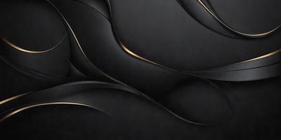 The primary subject of the image is a black background with a gold design. The setting is a dark room, and the visual style is a combination of digital art and illustration. The dominant colors are black and gold, creating a bold and striking atmosphere.