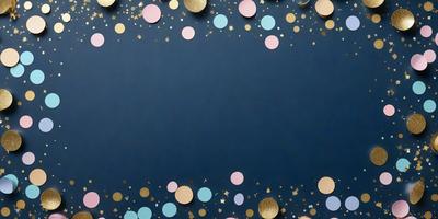 The primary subject of the image is a blue background with a pattern of stars and circles. The setting is a dark blue surface, and the visual style appears to be a combination of digital art and illustration. The dominant colors are blue and gold, creating a calm and serene atmosphere.
