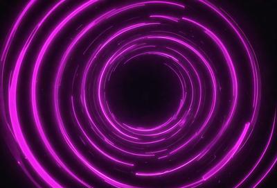 The primary subject of the image is a purple circle, which appears to be a neon sign or a purple light. The setting is a dark background, which contrasts with the bright purple circle. The visual style is a close-up of the purple circle, emphasizing its vibrant color. The colors and mood of the image are predominantly purple, creating a visually striking and unique atmosphere.