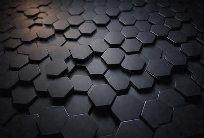 The primary subject of the image is a black and white patterned surface, which appears to be a tile or a black and white checkered floor. The setting is indoors, possibly in a room with a darker atmosphere. The visual style of the image is a close-up of the patterned surface, showcasing the intricate design of the tiles or checkered floor. The colors and mood of the image are predominantly black and white, giving it a classic and timeless appearance.