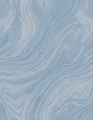 The primary subject of the image is a blue and white patterned surface, which appears to be a wallpaper or a textured wall. The setting is indoors, and the visual style is a close-up of the patterned surface. The colors and mood of the image are predominantly blue and white, creating a calm and soothing atmosphere.