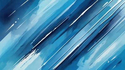 The primary subject of the image is a blue and white painting, which features a cloudy sky. The setting is a blue background, and the visual style is a painting or drawing. The colors and mood of the painting are predominantly blue and white, creating a calm and serene atmosphere.